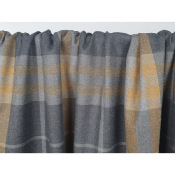 Coupon Sergé Poly / Viscose Plaid Gris / Camel 80 cm x 145 cm