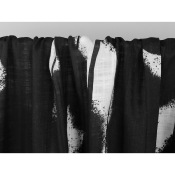 Tissu Toile 100 % Lin Noir & Blanc Graphique