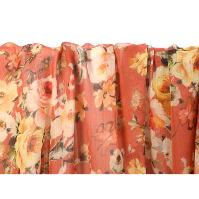 Tissu Voile Roses Corail