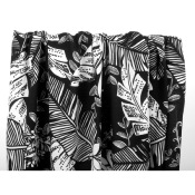 Tissu Voile Coton / Viscose Jungle Noir / Ecru