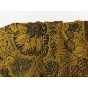 Tissu Voile Lurex Ocre Fleurs Ethniques