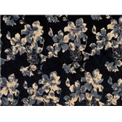 Tissu Maille Velours Noir Imprimé Foil Doré