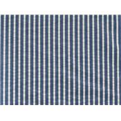 Tissu Seersucker Coton Rayé Bleu Jeans / Blanc