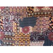 Tissu Etamine 100 % Viscose Imprimé Patchwork Folk