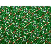 Tissu Jersey Viscose / Elasthanne Floral Vert Gazon