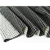 Tissu Jacquard Carreaux Noir & Blanc