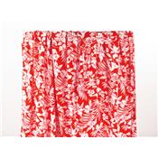 Tissu Crepe de Viscose Fleurs Tropicales Rouge