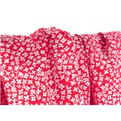 Tissu Seersucker Fleurettes Rouge