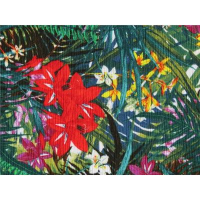 Tissu Crepe Viscose Imprimé Tropical