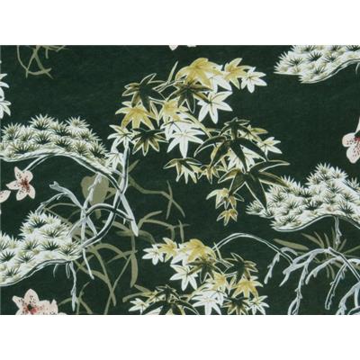 Tissu Jersey Vert Sapin Imprimé Fleurs