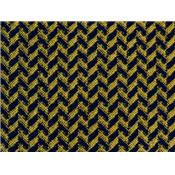 Tissu Lainage Effet Chevron Marine / Moutarde