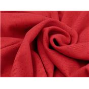 Tissu Maille Cote 1x1 Rouge Moucheté