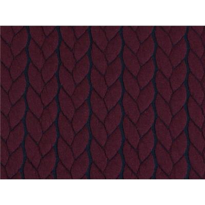 Tissu Maille Matelassé " Natté " Bordeaux