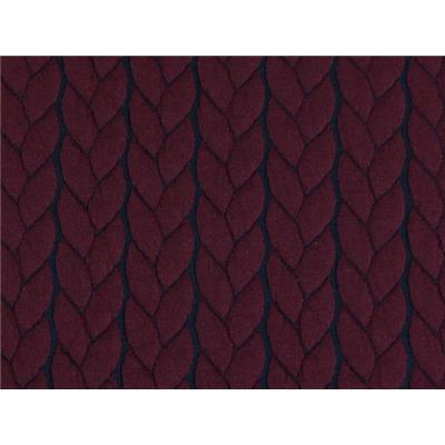 Tissu Maille Matelassé " Natté " Bordeaux