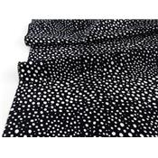 Tissu Popeline Pois Abstrait Noir