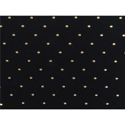 Tissu Voile Noir Imprimé Pois Tete d'Epingle Foil Doré