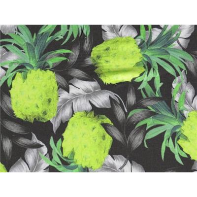 Tissu Voile de Viscose Imprimé Ananas