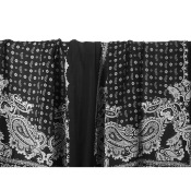 Tissu Voile de Viscose Bandana Placé Noir