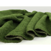 Tissu Lainage Bouclette Vert Olive Chiné