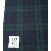 Tissu Lainage Léger 100 % Laine TARTAN Marine / Vert