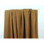 Tissu Lainage Pied de Poule Moutarde / Anthracite