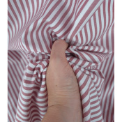 Tissu Oxford 100 % Coton Rayé Bordeaux & Blanc