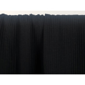 Tissu Maille Cote 4x2 Mercerisé Coton BIO / Elasthanne Noir
