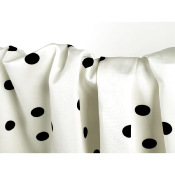 Tissu Satin de Coton Pois Ecru & Noir