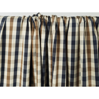 Tissu Sergé Léger Poly / Viscose Carreaux Beige / Choco / Bleu