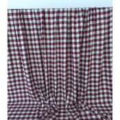 Tissu Flanelle 100 % Viscose Maxi Vichy Bordeaux & Ecru