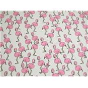 Tissu Jersey Coton / Elasthanne Imprimé Flamant Rose