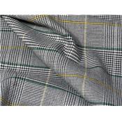 Tissu Prince de Galles Lignes Vert / Jaune