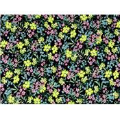 Tissu Crepe Noir Floral