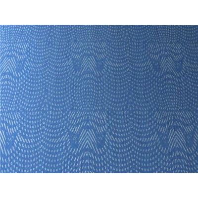 Tissu Denim Bleu Imprimé Graphique Foil Argent
