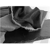 Tissu Denim Noir / Lurex Argent Réversible
