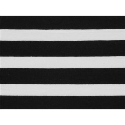 Tissu Jersey Coton / Elasthanne Rayé Noir / Blanc