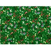 Tissu Jersey Viscose / Elasthanne Floral Vert Gazon