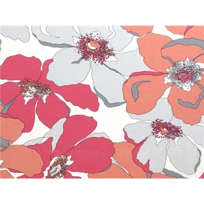 Tissu Jersey Viscose / Elasthanne Grandes Fleurs