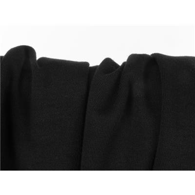 Tissu Maille Interlock 100 % Coton Noir