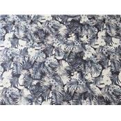 Tissu Jersey Polyester Imprimé Feuillages et Fleurs Tropicales