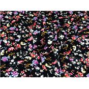 Tissu Jersey Viscose / Elasthanne Floral Noir