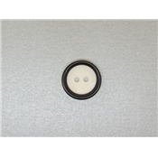 Bouton Rond Bicolore Blanc / Noir 18 mm