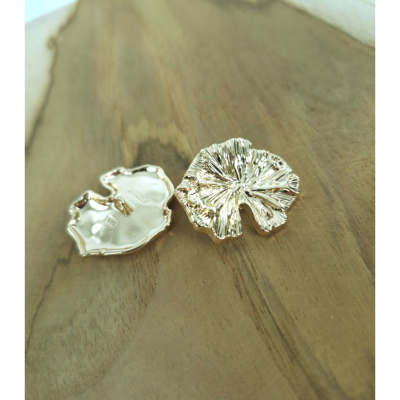 Bouton Métal Fleurs Doré 30 mm