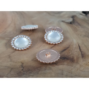 Bouton Rond Effet Pierre de Lune & Strass 23 mm