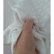 Tissu Broderie Anglaise & Dots Blanc