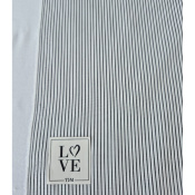Tissu Popeline 100 % Coton Rayé Blanc & Noir