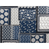 Tissu Crepe LONDRES Patchwork Bleu