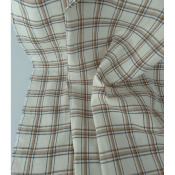 Tissu Double Gaze 100 % Coton Checks Noisette