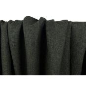 Tissu Lainage Léger 100 % Laine Chevron Kaki / Noir