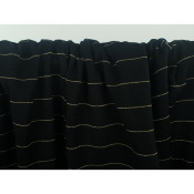 Tissu Maille Jersey Rayure Lurex Doré Noir